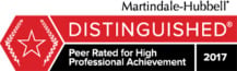 Martindale Hubble Distinguished Peer Rated for High Professional Achievement 2017